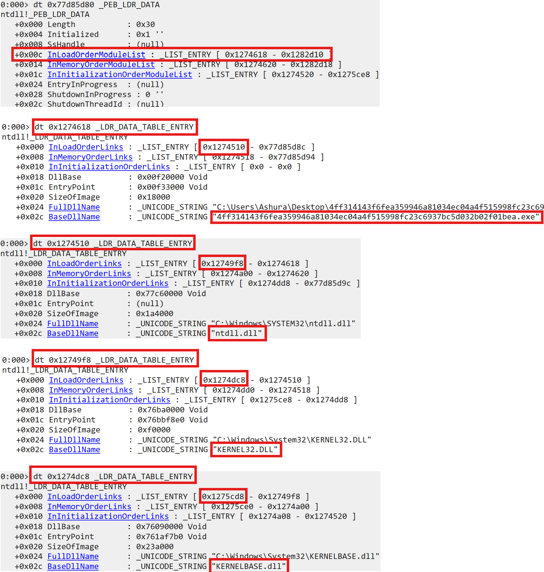 First 4 entries in InLoadOrderModuleList